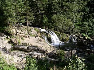 Kamyanets Waterfall on the territory of the Skole Beskydy National Nature Park